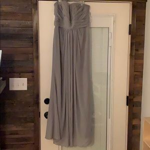 David’s Bridal Gray bridesmaid dress
